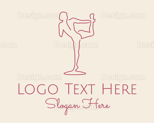 Red Monoline Yoga Stretch Logo