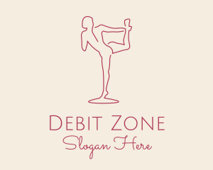 Red Monoline Yoga Stretch logo design