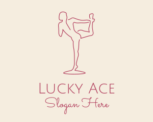 Red Monoline Yoga Stretch logo design