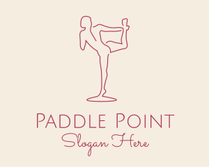 Red Monoline Yoga Stretch logo design