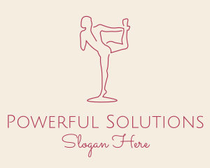 Red Monoline Yoga Stretch logo design