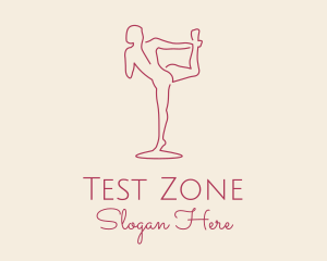 Red Monoline Yoga Stretch logo design