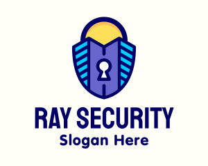 Realty Building Security Lock logo design