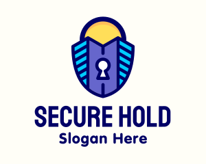 Realty Building Security Lock logo design