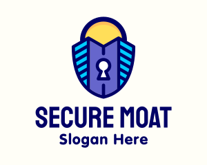 Realty Building Security Lock logo design