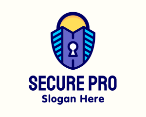 Realty Building Security Lock logo design