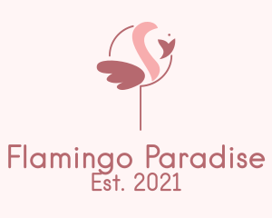 Minimalist Flamingo Bird  logo