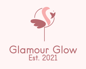 Minimalist Flamingo Bird  logo