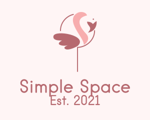 Minimalist Flamingo Bird  logo