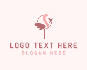 Minimalist Flamingo Bird  logo