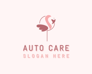 Minimalist Flamingo Bird  logo design