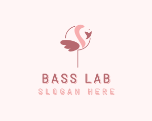 Minimalist Flamingo Bird  logo design