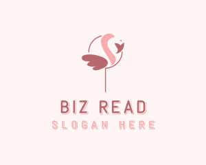 Minimalist Flamingo Bird  logo design