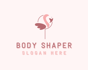 Minimalist Flamingo Bird  logo design