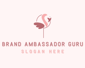 Minimalist Flamingo Bird  logo design