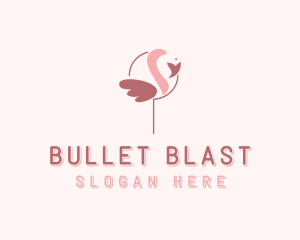 Minimalist Flamingo Bird  logo design