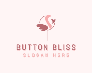 Minimalist Flamingo Bird  logo design