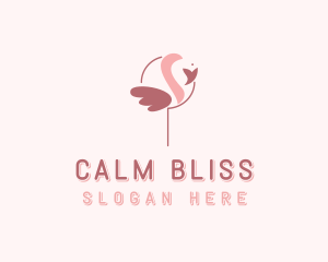 Minimalist Flamingo Bird  logo design