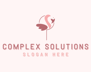 Minimalist Flamingo Bird  logo design