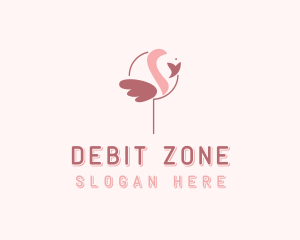 Minimalist Flamingo Bird  logo design