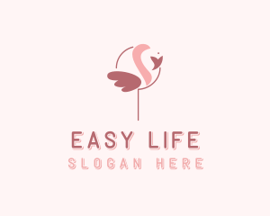 Minimalist Flamingo Bird  logo design