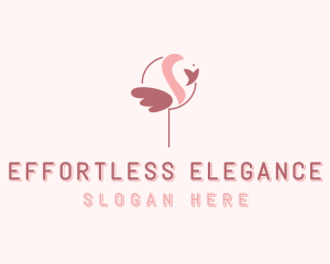 Minimalist Flamingo Bird  logo design