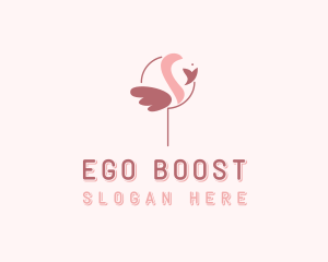 Minimalist Flamingo Bird  logo design