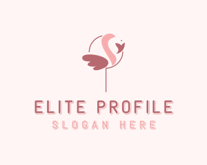 Minimalist Flamingo Bird  logo design