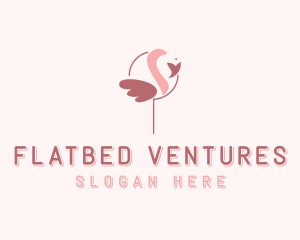 Minimalist Flamingo Bird  logo design