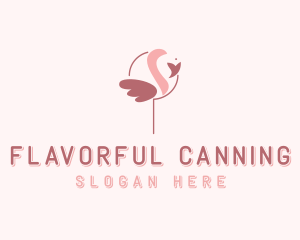 Minimalist Flamingo Bird  logo design