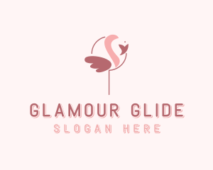 Minimalist Flamingo Bird  logo