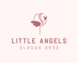 Minimalist Flamingo Bird  logo design