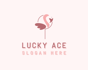 Minimalist Flamingo Bird  logo design