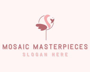 Minimalist Flamingo Bird  logo design