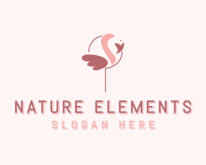 Minimalist Flamingo Bird  logo design