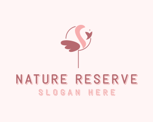 Minimalist Flamingo Bird  logo design