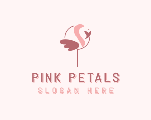 Minimalist Flamingo Bird  logo design