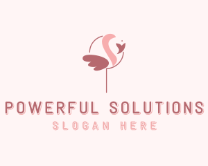 Minimalist Flamingo Bird  logo design