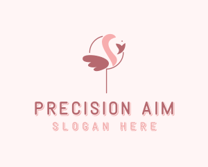 Minimalist Flamingo Bird  logo design