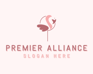 Minimalist Flamingo Bird  logo design