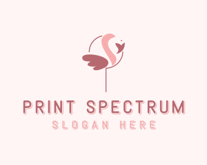 Minimalist Flamingo Bird  logo design