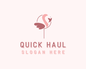 Minimalist Flamingo Bird  logo design