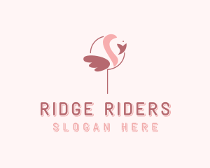 Minimalist Flamingo Bird  logo design