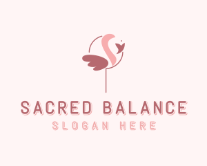 Minimalist Flamingo Bird  logo design