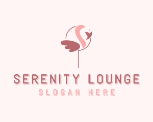 Minimalist Flamingo Bird  logo design