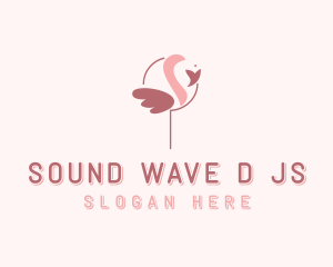 Minimalist Flamingo Bird  logo design