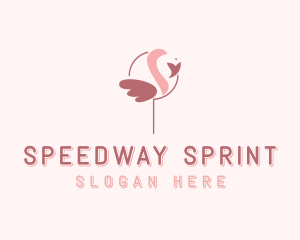 Minimalist Flamingo Bird  logo design