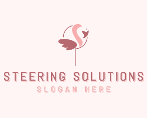 Minimalist Flamingo Bird  logo design