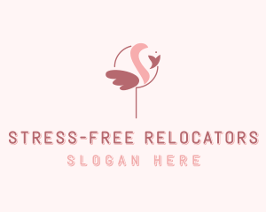 Minimalist Flamingo Bird  logo design