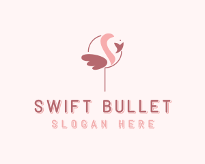 Minimalist Flamingo Bird  logo design